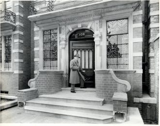 Cecil Thomas at the Royal British Society of Sculptors, 108 Old Brompton Road c.1950's

