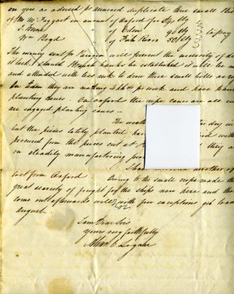 Letter to John Gladstone & Co, Liverpool from Alexander C Logan, May Hill, Manchester, Jamaica. 1840