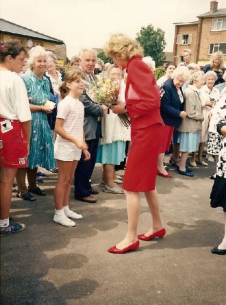 Opening of the village centre by H.R.H. Princess Diana of Wales, 1989