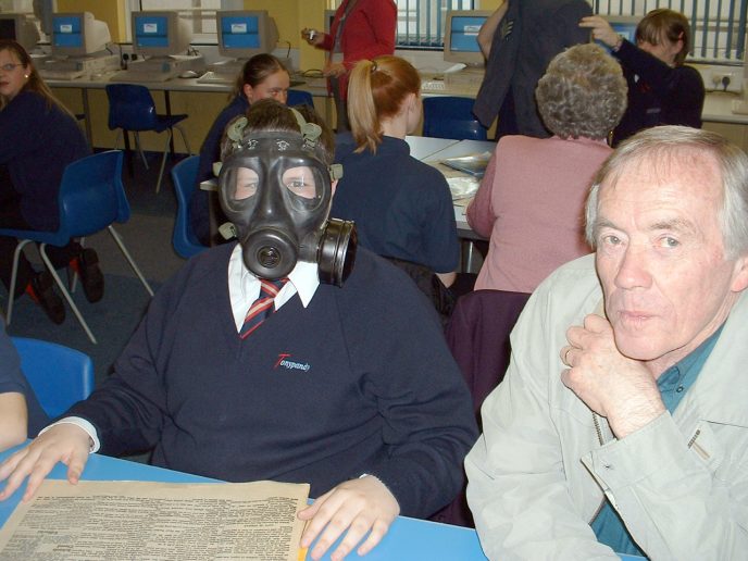 Home Front veterans shared their experiences with pupils at Porth County Community School and Tonypandy Community College