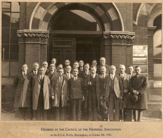 H.S.Bodey is 4th from the right with the briefcase. B.S.A. Works Birmingham 9 October 1930