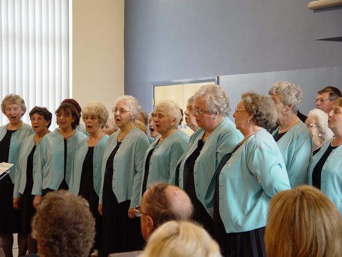 The Ogmore Valley Ladies Choir who opened proceedings with a sparkling performance singing a melody of songs including the 