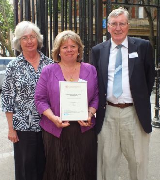 Lea Oakley, Malcolm Shepherd and Christine Waterman of St Margaret's History Society Archive Group Winner of the 'Best New' Community Archive and Heritage Group