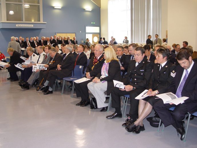 Uniformed members of the emergency services were among the invited guests of honour.