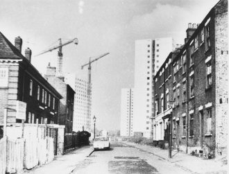 A mid-1960s pic of the Lenton high-rise fats under construction. The only building in the area not to be demolished is on the left of the pic and is now known as The Lenton Centre.