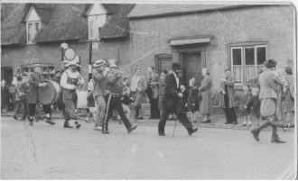 Band in fancy dress at Soham Carninval, C1950