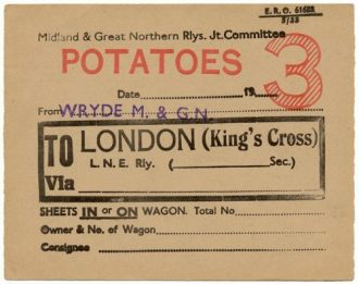 Potato traffic wagon label