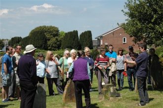 A group of people gathered for a guided walk and talk on Ryde Cemetery Open Day | Carol Strong