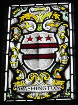 Stained glass window. Image from heraldry of Washington family pre 1700 | Tony West 