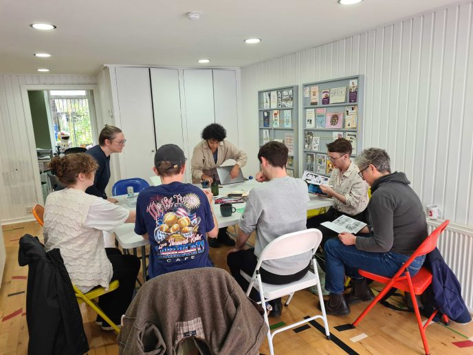 Community cataloguing at the Glasgow Zine Library | Image courtesy of Glasgow Zine Library