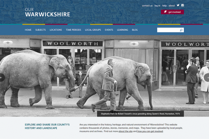 The Our Warwickshire website homepage
